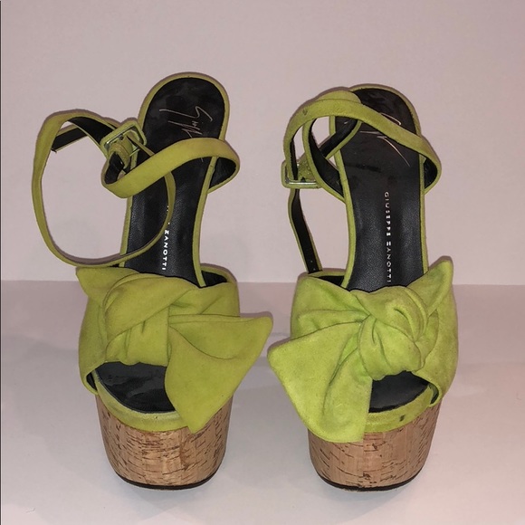 Giuseppe Zanotti Neon Yellow Patent Leather Platform Sandals  giuseppe zanotti lime green platforms
